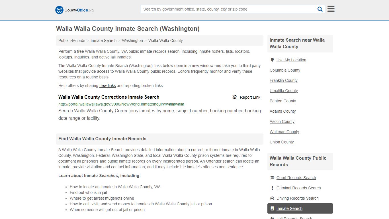 Inmate Search - Walla Walla County, WA (Inmate Rosters ...