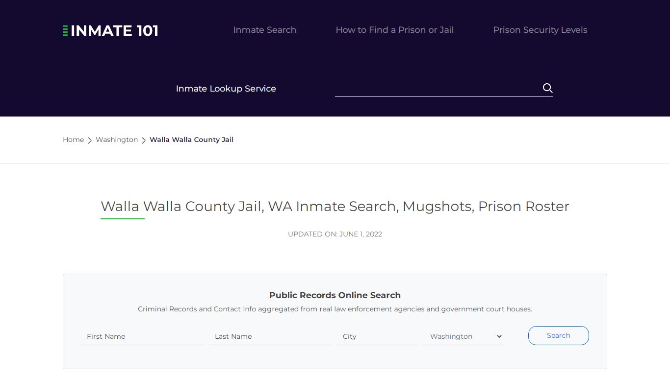 Walla Walla County Jail, WA Inmate Search, Mugshots ...